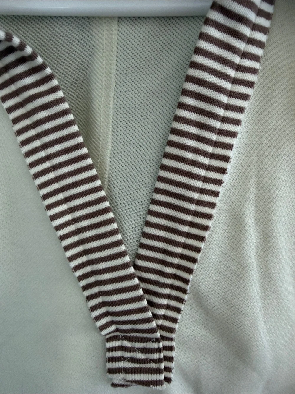 Altar'd State Cream and Brown Striped Rugby Pullover - Picture 2 of 7